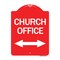 Signmission Church Parking W/ Bidirectional Arrow, Red & White Aluminum Sign, 18" x 24", RW-1824-24273 A-DES-RW-1824-24273 - alternate 1